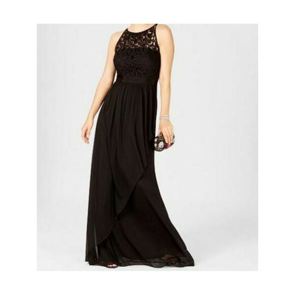 ADRIANNA PAPELL Womens Beaded Sleeveless V Neck Maxi Formal Sheath Dress